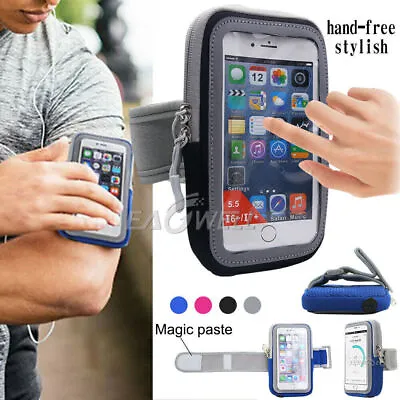 Universal Sport Running Arm Band Case Holder Zipper Bag Buckle For Mobile Phone • $13.85