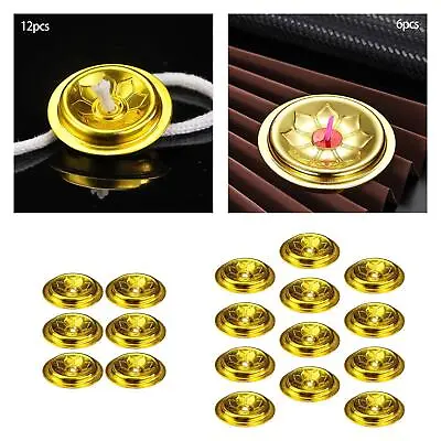 12x Oil Lamp Floating Wicks Holder Buddhist Supplies Aluminum Candle Holder • £6.73