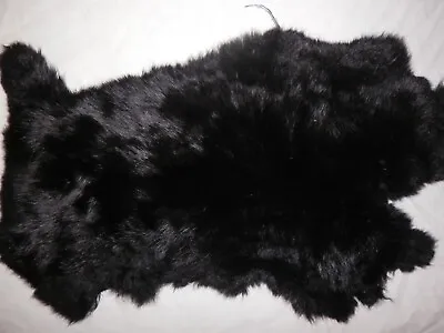 8 X16  BLACK Rabbit Skin Hide Pelt Craft #064 • $12.50