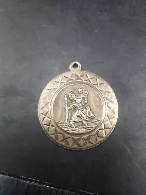 Vintage Georg Jensen Silver St Christopher Medal Pendant Engraved Della • $32.37