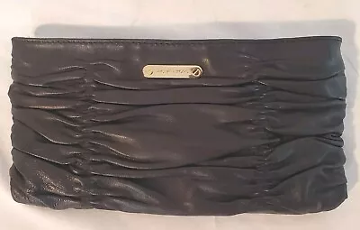 *Michael Kors Webster Black Ruched  Leather Clutch Crossbody Handbag New • $44.98