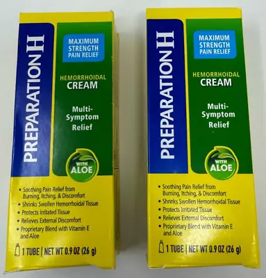 2X Preparation H Hemorrhoid Cream With Aloe 0.9 Oz. NEW • $16.95
