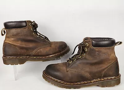 Vtg DR DOC MARTENS Men’s 12 Crazy Horse 6-Eye Boots Brown Leather England * • $115