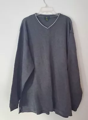 Club Room Mens V Neck Sweater Long Sleeve Size  XXL Gray EUC • $14.99