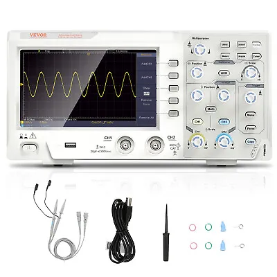 VEVOR 2 Channel Portable Digital Oscilloscope 100MHZ 1GS/S Sampling Rate LCD • $169.99