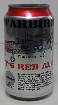 Warbird T-6 Red Ale 12 Oz Beer Can Obsolete Indiana Micro AT-6D Texan Aircraft • $9.99