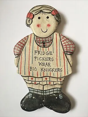 Fab East Of India Hand Crafted “fridge Pickers” Wooden Wall Plaque • £7.50