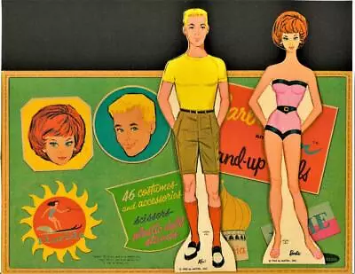 Vintage Uncut 1962 Barbie & Ken Travel Paper Dolls~#1 Laser Reproduction~scarce! • $16.50