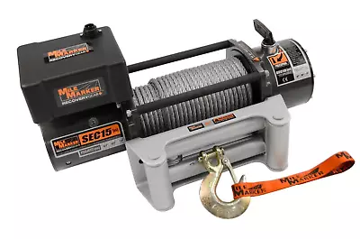 MILE MARKER 76-50260W 15000lb Winch W/Roller Fairlead & 12' Remote • $1089.99