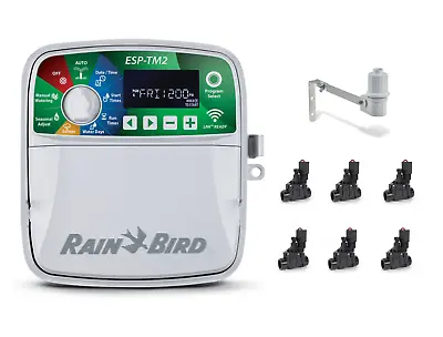 Rain Bird 6 Station ESP-TM2 Kit With Valves And Rain Sensor • $550