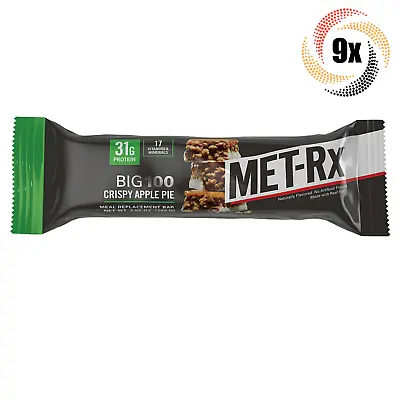 9x Bars MET-Rx Big 100 Crispy Apple Pie Meal Replacement Energy Bar 3.52oz • $41.79