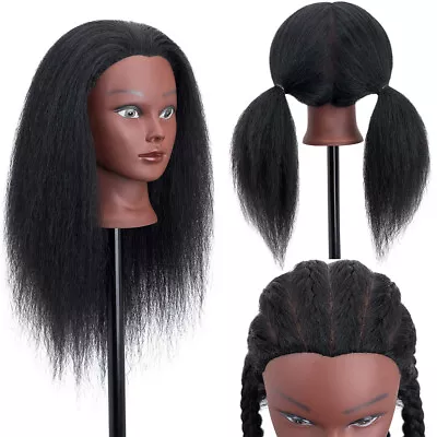 100% Human Hair Mannequin Head For Female Training Styling Cosmetology Hairstyle • $45.95