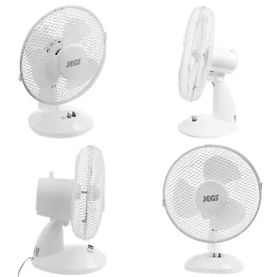 Jegs 9 Inch 23W Air Cooling Oscillating Table Desk Fan Home Office 2 Speed Tilt • £13.89