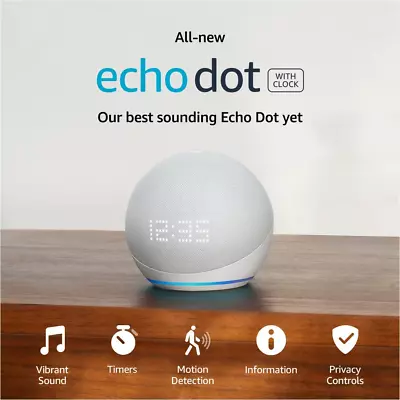 Echo Dot (5Th Gen 2022 Release) With Clock | Smart Speaker With Clock And Alexa • $191.96