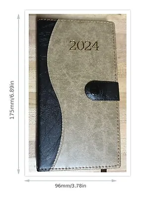 Pocket Daily Planner 2024 Faux Leather 7  X 4  Color Options • $9.99