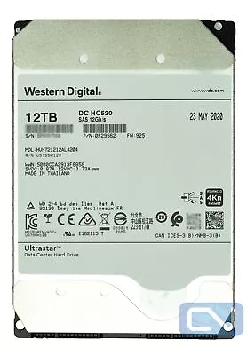 WD HGST HC520 HUH721212AL4204 12TB SAS 12Gb/s 2562MB 4kn 3.5  HDD 0F29562 • $88.95