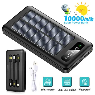 $25.97 • Buy 900000mah Portable Solar Power Bank 2USB Backup Battery Charger For Mobile Phone