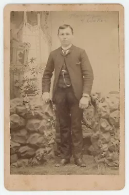 Antique Circa 1880s ID'd Cabinet Card Man Named Harvey Elicker York Springs PA • $11.99