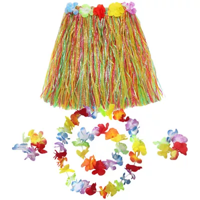 Hawaiian Grass Skirt Costume For Kids Beach Party Luau Decorations-MU • $6.99