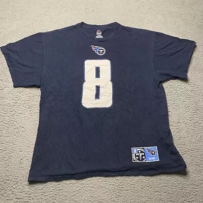 Tennessee Titans NFL Majestic Blue Marcus Mariota Short Sleeve Shirt Mens XL • $16.99