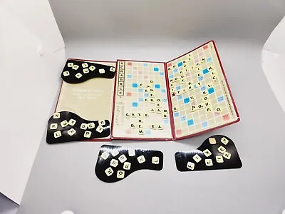 1976 Pocket Travel Scrabble Game Board ‘magnetic’ Cling-on Rubber Tiles Vintage • £14.36