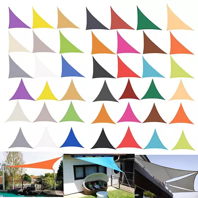 Triangle Outdoor Shade Sail Patio Suncreen Awning Garden Sun Canopy 98% UV Block • £48.07