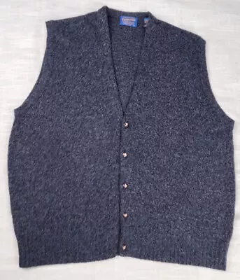 Pendleton Men’s Blue Shetland Wool Sweater Vest Sz XL/2XL Grandpa Sweater • $30