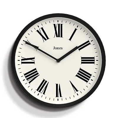 Wall Clock Heartbeat Black Round Modern Kitchen Living Room Jones RRP £24.99 • £12.49