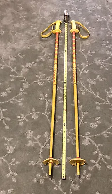 Vintage Tomic Aluminum Ski Poles 48” 122 Cm Groovy Yellow & Orange • $26