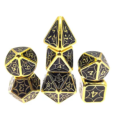 Seven Seas Pirates Dragon Scale Metal Dice Set In Black With Pouch • $13.92