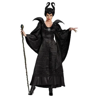 Maleficent Fancy Dress Devil Costume Deluxe Evil Queen Wicked Costume Halloween • £15.59