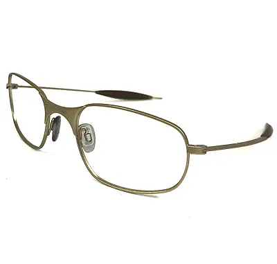 Vintage Oakley Eyeglasses Frames E-Wire Matte Gold Wrap Square 55-22-135 • $79.99