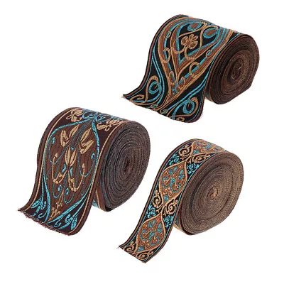 £6.55 • Buy 5 Meters Jacquard Trim Border Ribbon Braid Embroidered Trimming Sew Supplies