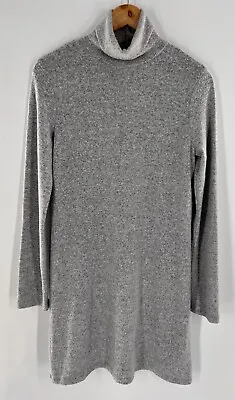 $19.90 • Buy Zara Sweater Dress Women's Small Gray Turtleneck Knit Pullover Stretch