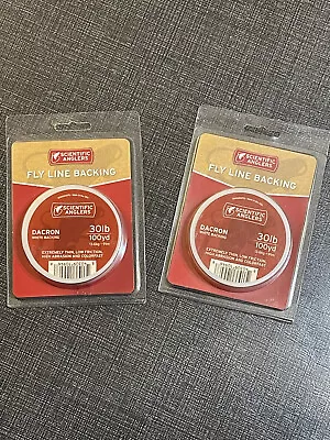 NEW Scientific Anglers Dacron Fly Line Backing 30 Lb 100 Yards Yellow 2 Packs • $13.95