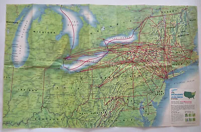 Mohawk Airlines System Route Tourist Info 1968 Aviation Promo Brochure • $76.50