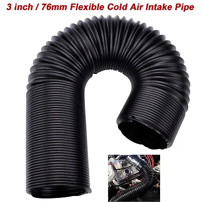 Universal 3'' Flexible Car Cold Air Intake Hose Filter Pipe Telescopic Tube • $10.99