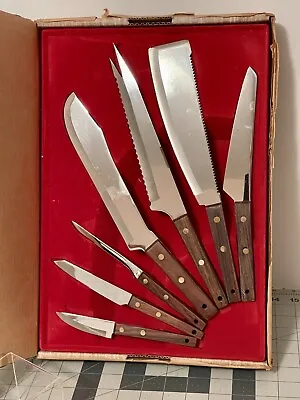 Vintage VERNCO 7 Pc KNIFE SET JAPAN NOS Orig Box Papers Unused FREE SHIP • $49.99