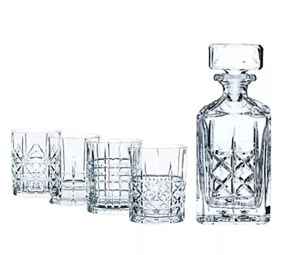 Nachtmann Highland Whiskey Decanter 4 Whiskey Tumblers Set • $199