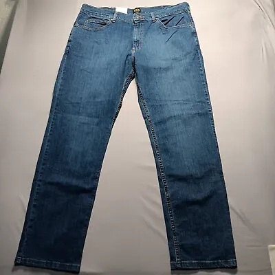 Lee Men's 5 Pocket Regular Straight Leg Denim Jean Black OR Blue • $23.65