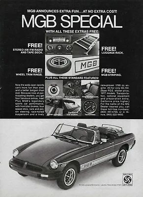 1977 MGB Special Free Striping Tape Deck Luggage Rack Trim Ring Vintage Print Ad • $9.99