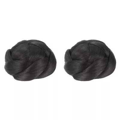  2 Pieces Updo Bun Wig 1b# Bride Hair Chignon Braid Buns Fake • £13.99