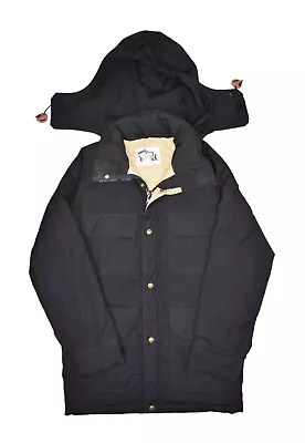 Vintage Woolrich Coat Mens S Black Insulated Mountain Parka Jacket Made In USA • $58.60