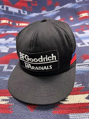 Vtg 80s BF Goodrich T/A Radials Tires 2 Two Stripe Trucker Hat 3 Racing *Flaw • $29.99