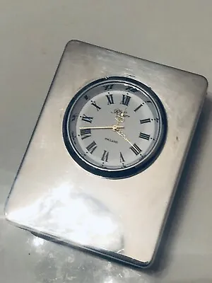 1994 Sterling Silver Miniature Desk Clock. Fully Working. R Carr Ltd New Battery • £39.95