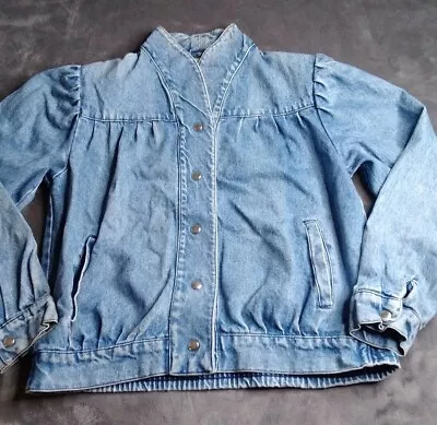 Vintage Country Players Womens Denim Western Jacket 80s-90s Collarless Size M • $29.25