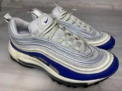 Womens NIKE Air Max 97 White Game Royal Sneakers Size US 6.5 #26035 • $45