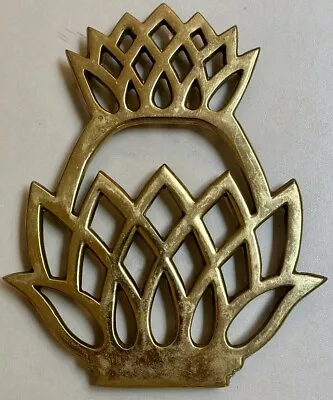 Virginia Metalcrafters Pineapple Trivet Solid Brass  Copyright 1976 • $19.99