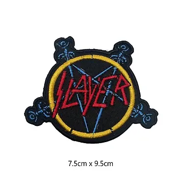 Slayer Metal Band Embroidered Patch Sew Iron On Patches For Clothes Jackets  • £2.95