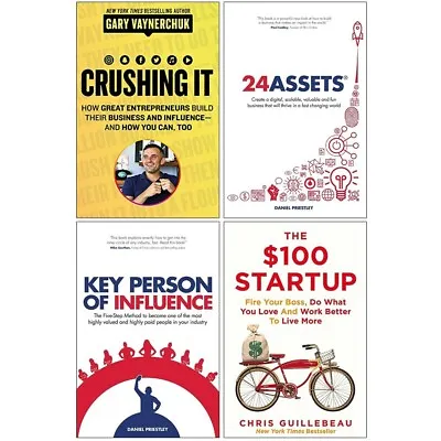 $47.55 • Buy Crushing It!, 24 Assets, Key Person Of Influence, $100 Startup 4 Books Set NEW